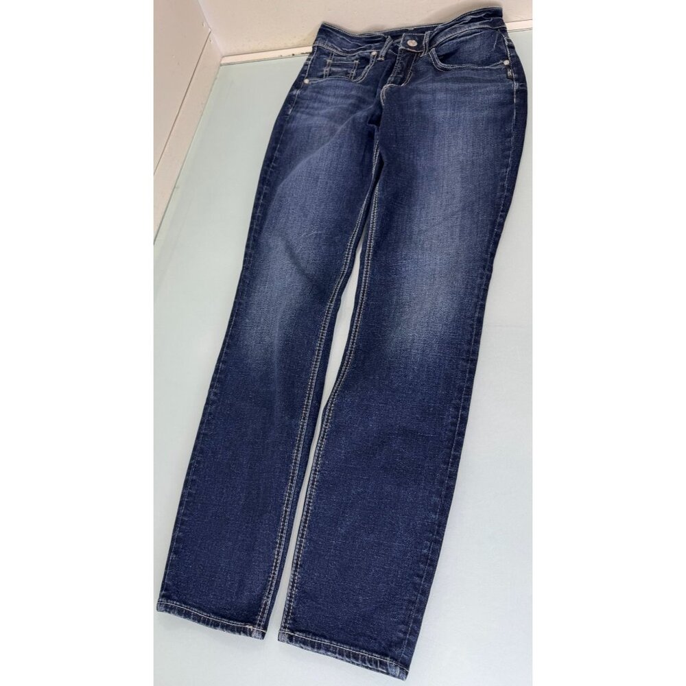 Silver Jeans Boyfriend Women's 26X29 Actual 28X32 Dark Wash Stretch Straight